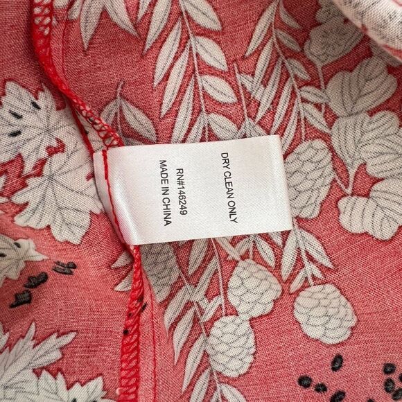 Aakaa Red Sexy Summer Floral Deep V Neck High Low Flowy Front Tie Maxi Dress S - Picture 13 of 16